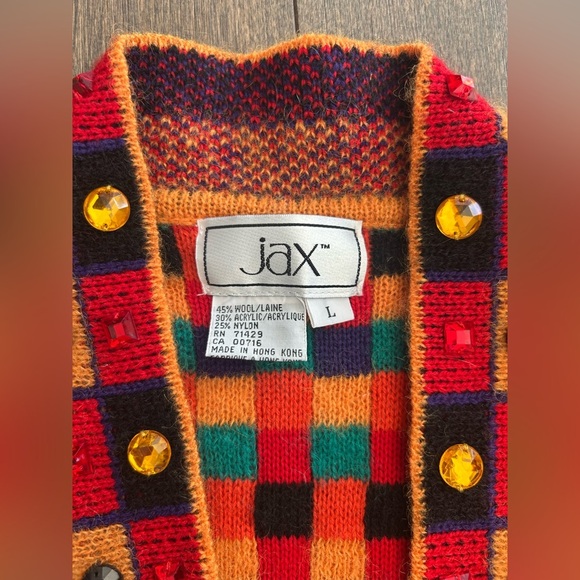 Vintage patterned open sweater size large‎ - Picture 3 of 3